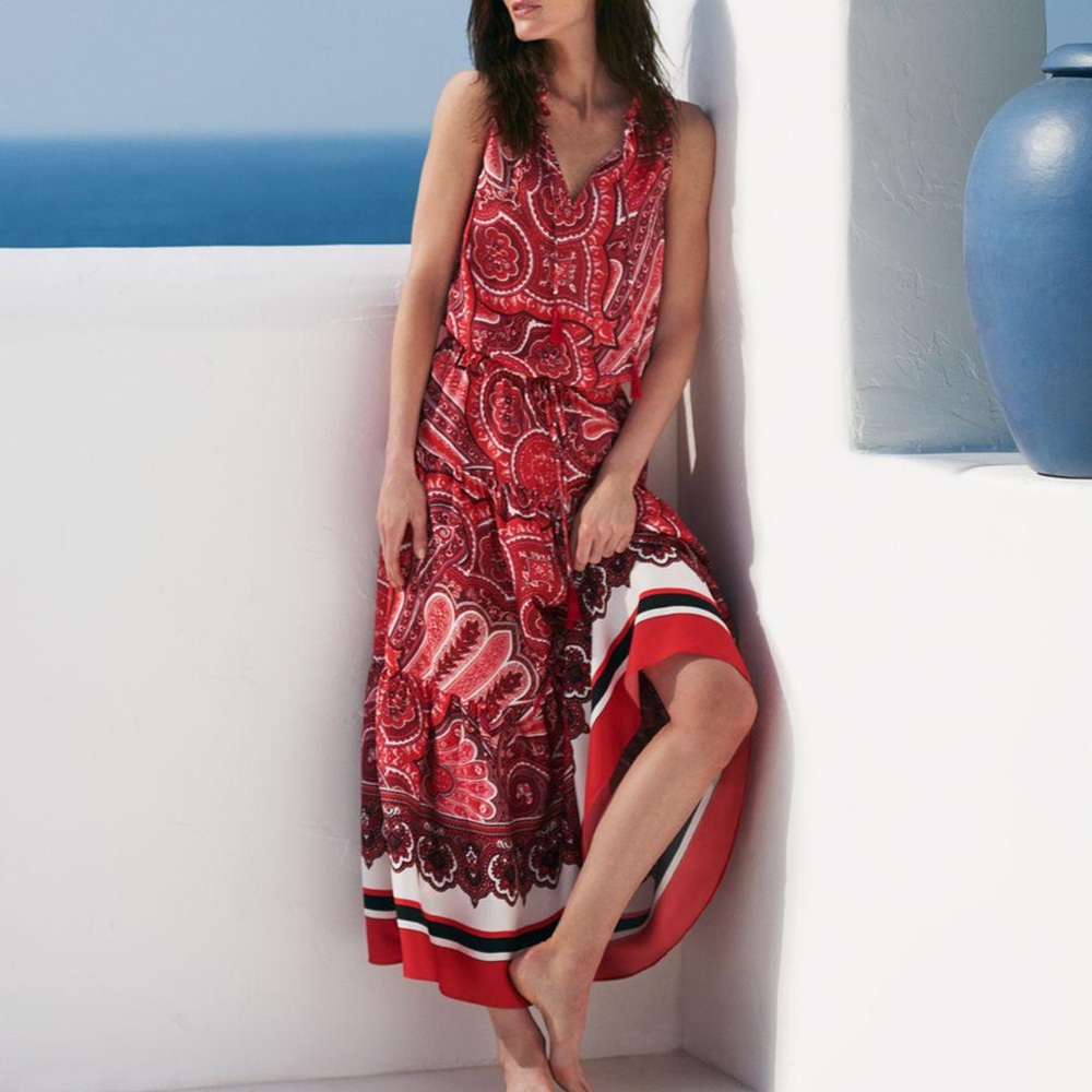 Ralph Lauren Paisley Print Silk Dress